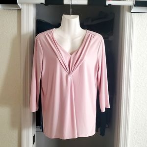 👚 Roz & Ali Pale Pink 3/4 sleeve blouse
